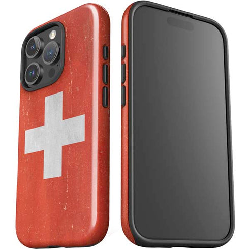 Switzerland Flag Distressed iPhone 16 Pro Max Impact Case